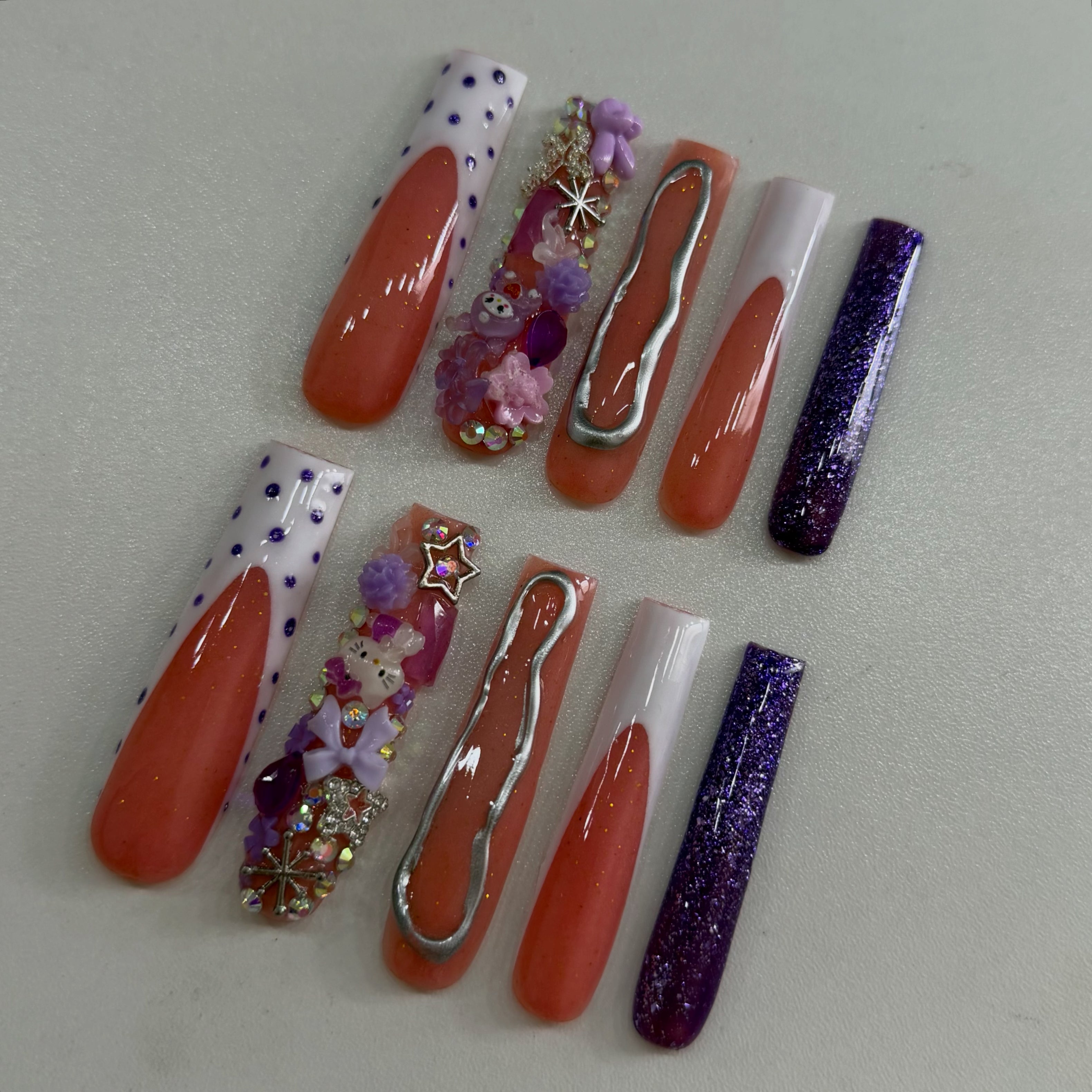 "Purple Glam" Acrylic Press-ons